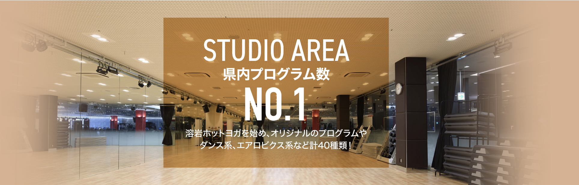 溶岩ホットヨガを始め、オリジナルのプログラムやダンス系、エアロビクス系など計40種類！