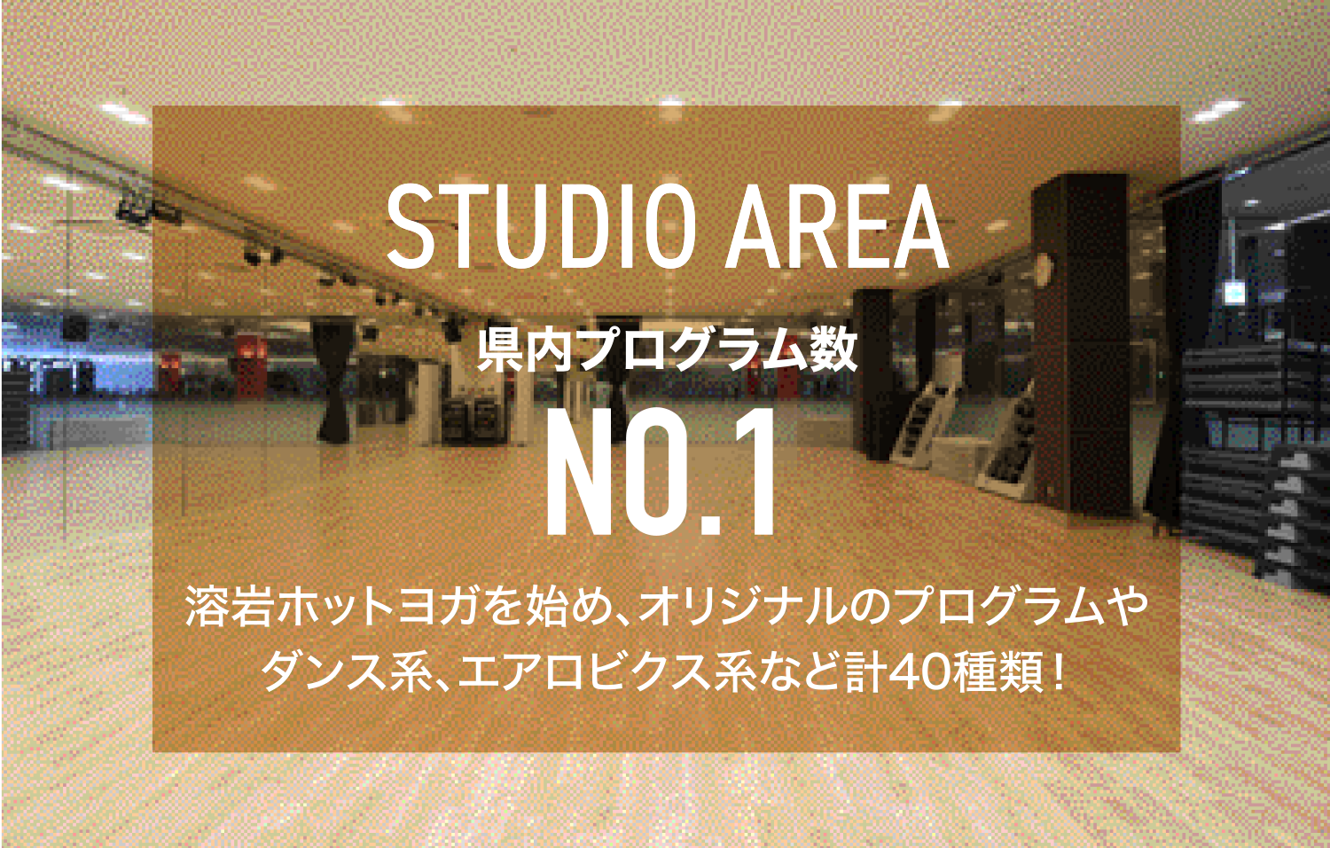 溶岩ホットヨガを始め、オリジナルのプログラムやダンス系、エアロビクス系など計40種類！